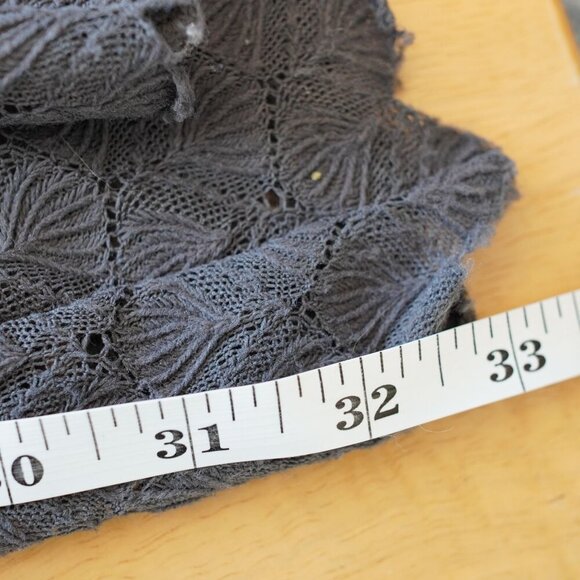 Free People Black Knit Crochet Bell Bottom Pants Women’s XS Boho Flare Scallop H - Picture 8 of 9